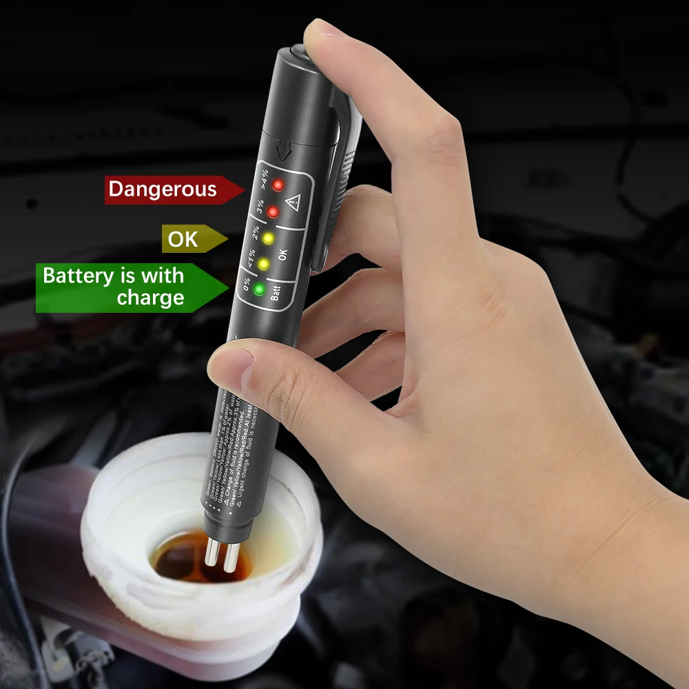 DOT3/4/5 Car Brake Fluid Tester Auto Oil Quality Check Pen 5 LED Indicator Automotive Liquid 1005003308862211