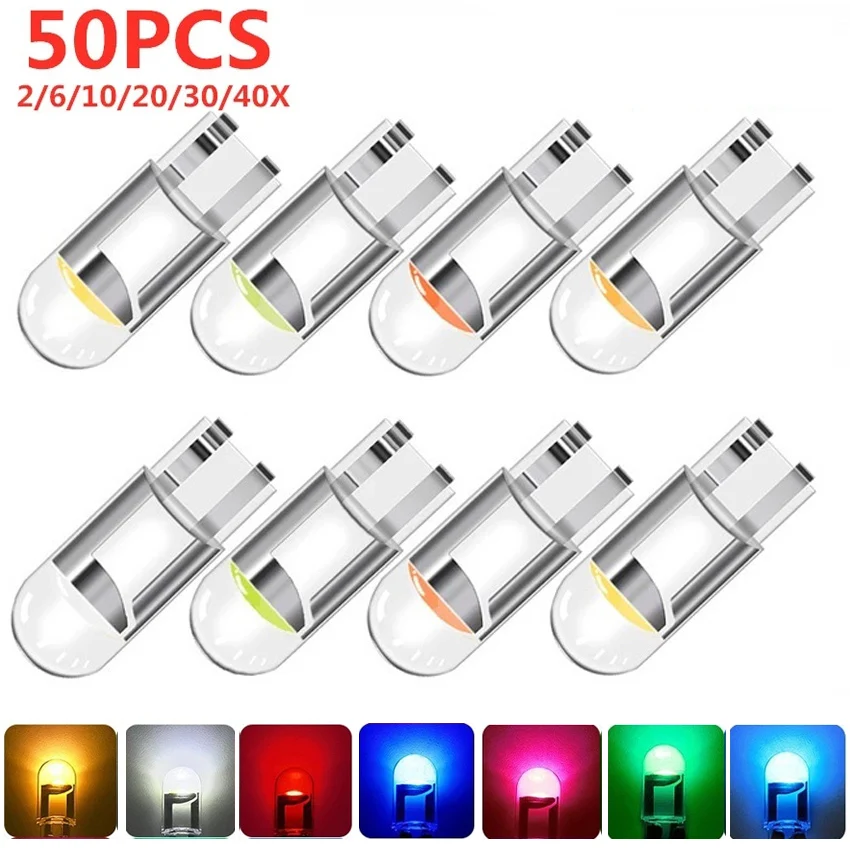 Car LED T10 W5W Canbus Glass COB 6000k Reading Dome Lamp Marker Wedge License Platelight Bulb 168 1005005800598004