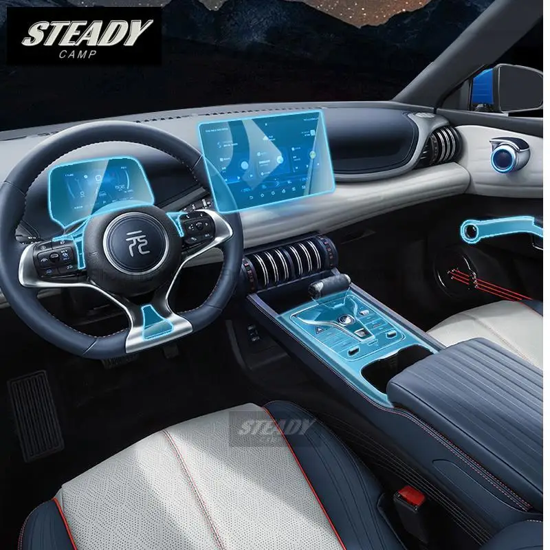 For BYD Atto 3 Yuan Plus 2022 2023 Car Interior Center Console Transparent TPU Protective Film 1005005860340048