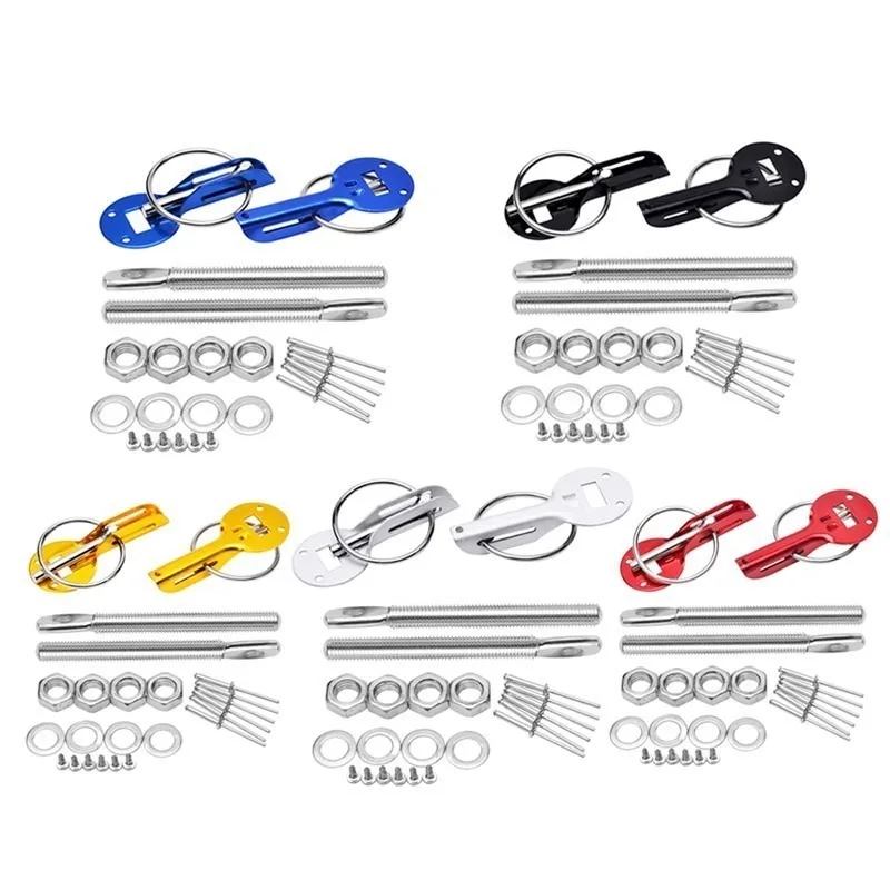 Universal Down Hood Lock Pins Bonnet Pin Kit Fit ALL Racing Speed Black Red Blue Gold Silver 1005006062664240