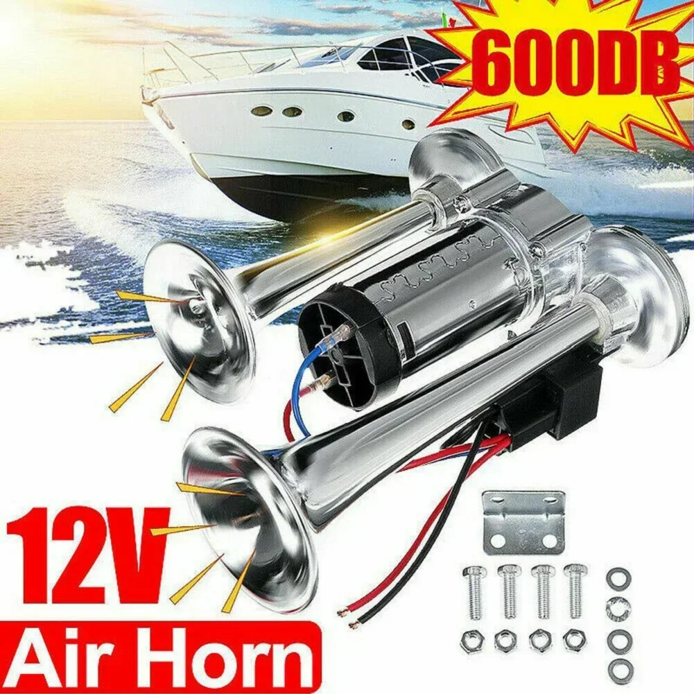 600DB Horn 12V Super Loud Car Electric Dual Trumpets Air Speaker for SUV Vehicle Boat Train 1005007278009187