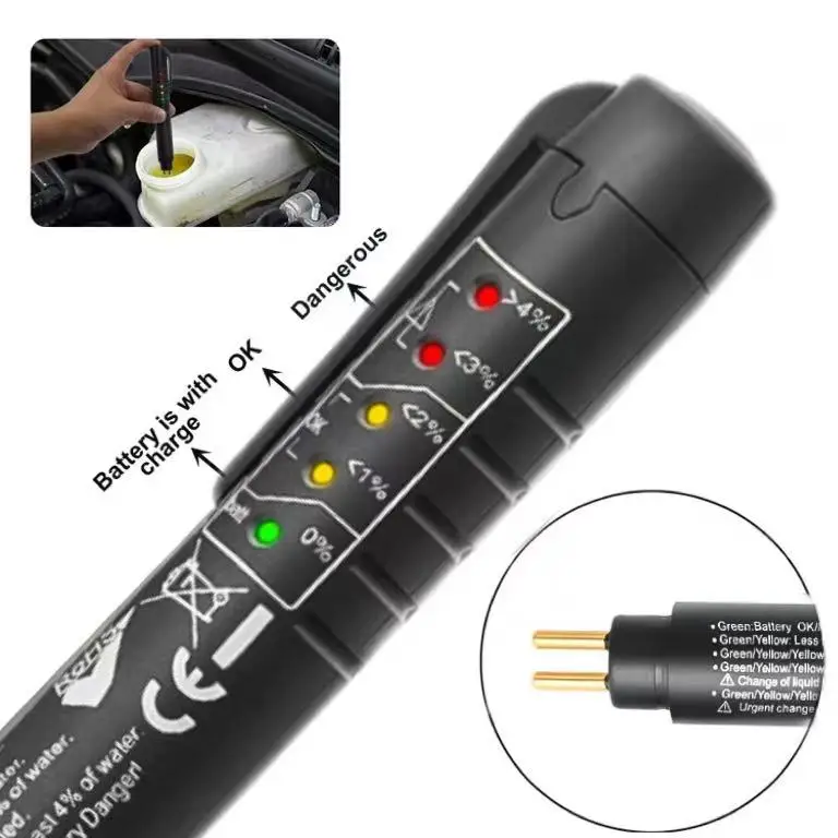 Brake Fluid Liquid Tester Pen Auto 5 LED Car Vehicle Testing Tool DOT 3, DOT4 Brake Fluid Analyzer 1005007530868086