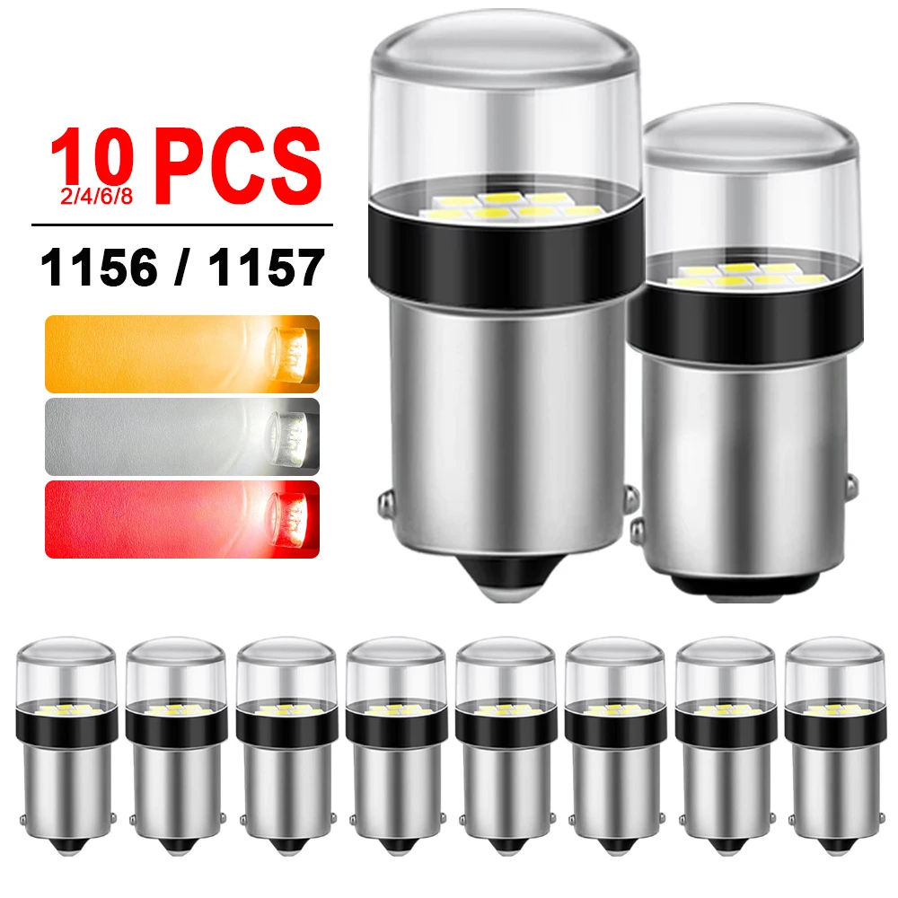 2/4/6/8/10 PCS 1000LM 1156 BA15S 1157 BATY15D P21W P21/5W LED Bulbs 12V 3030-10SMD 6500K White 1005007755978546