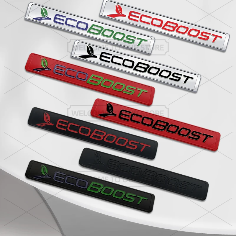 Car 3D Metal Ecoboost Body Emblem Badge Decals Auto Tail Sticker for Ford Kuga Puma Focus Mondeo 1005008486953980