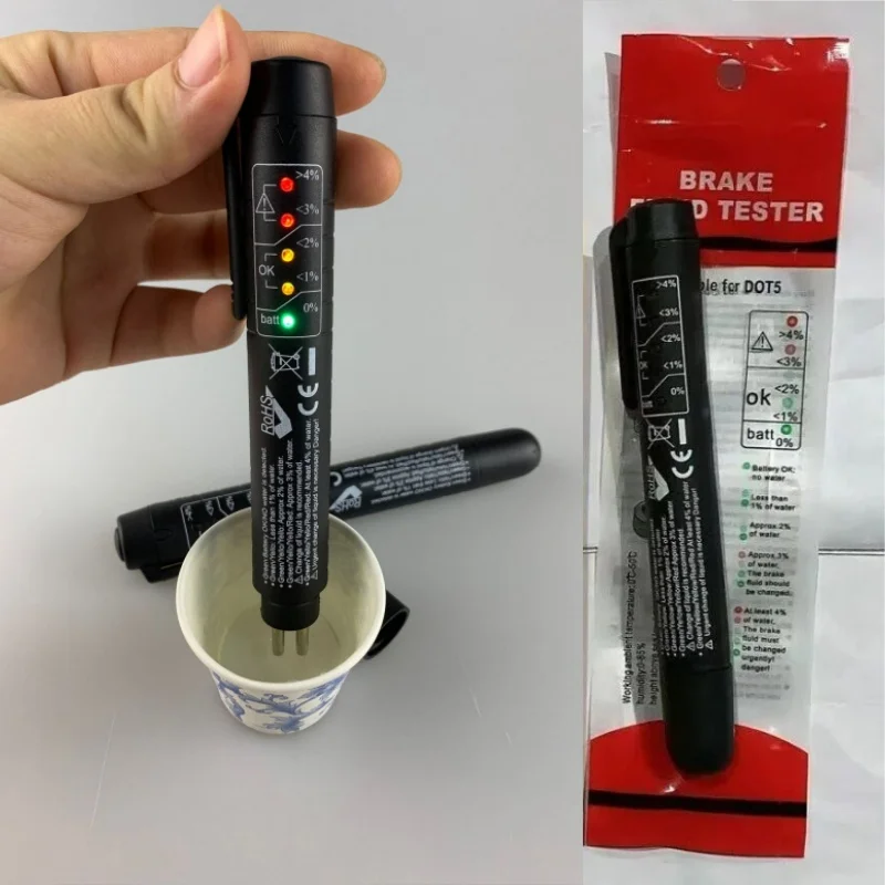 Car Brake Fluid Test Pen Automatic Diagnostic Tool Hydraulic Oil Moisture Analyzer with 5 Indicator 1005008515397086