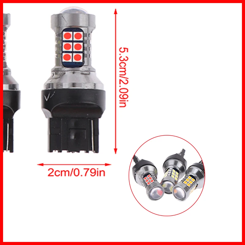 T20 LED Bulb 7440/7443/WY21W/W21W, 27SMD 3030, for Car Backup, Brake, Reverse & Parking Lights (1Pc) 1005009897120630