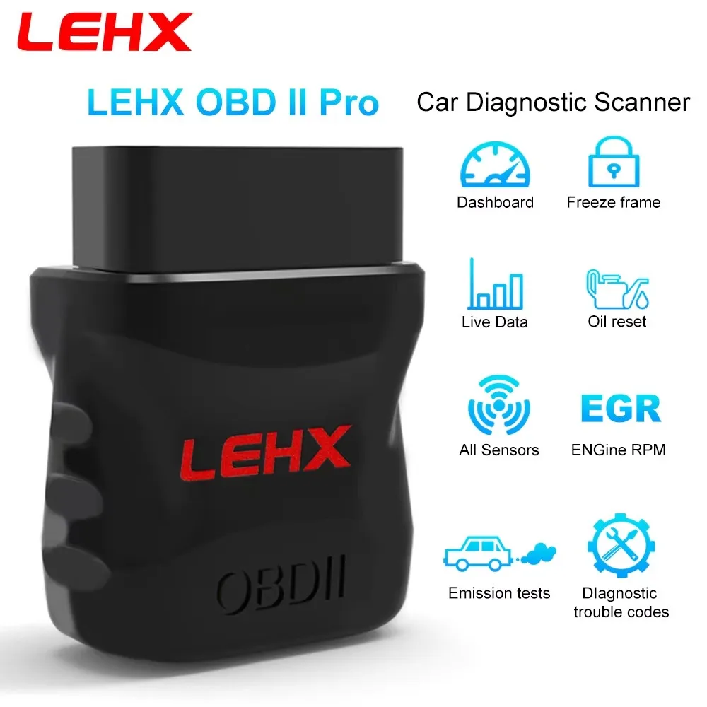 LEHX Car OBD2 Scanner Bluetooth 5.0 OBDII Reader OBD 2 Pro Diagnostic Tool for Raido Apple IOS 1005010160399873