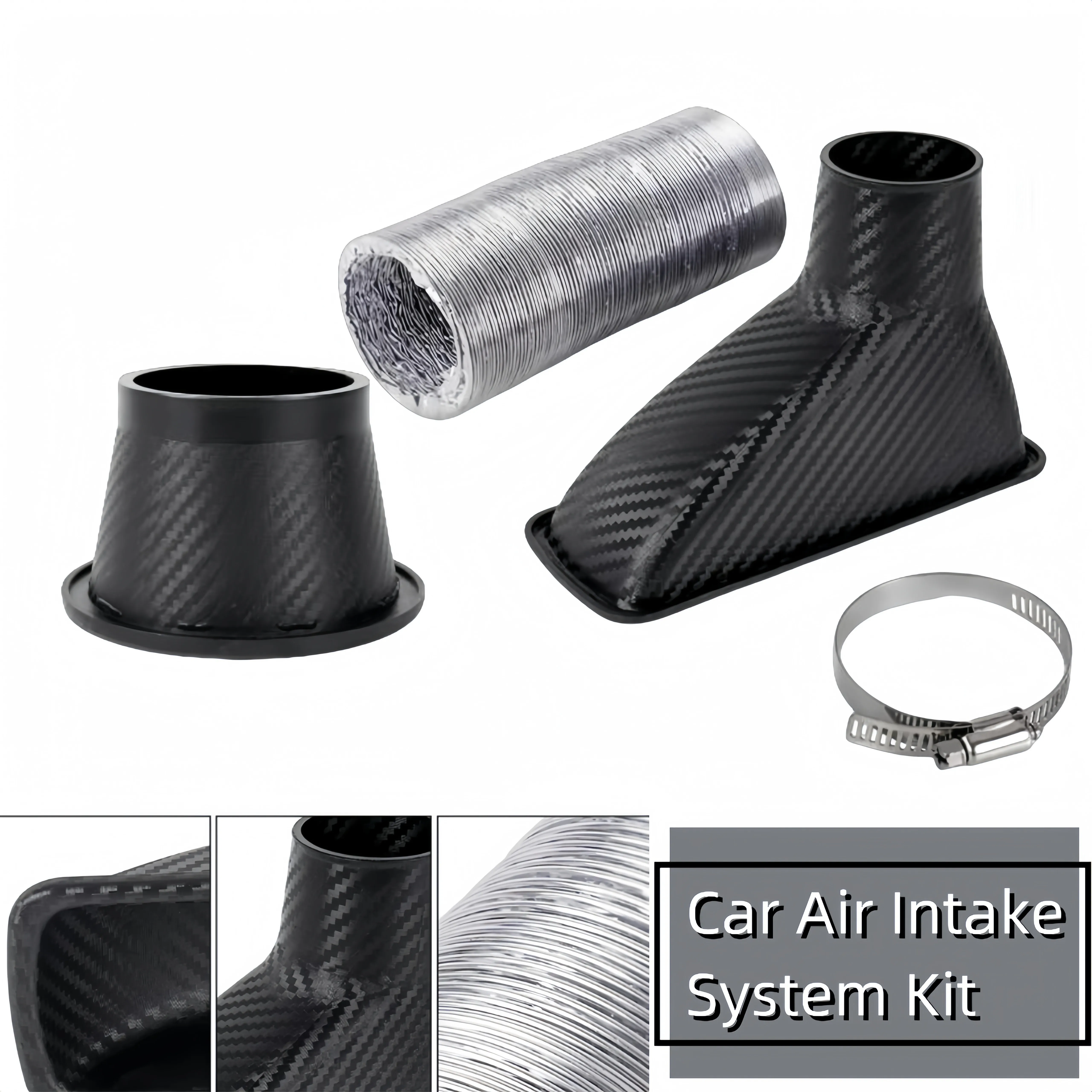 Universal Car Air Intake Pipe Hose Kit for Front Bumper Turbo Ram Cold Efficiency Engine 1005010425452776
