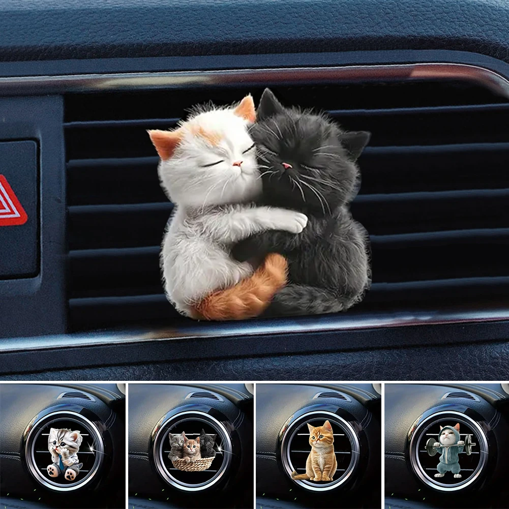 Car Air Freshener Diffuser Cat Outlet Perfume Clips Aroma Ventilation Clip Interior Decoration 1005010434243030