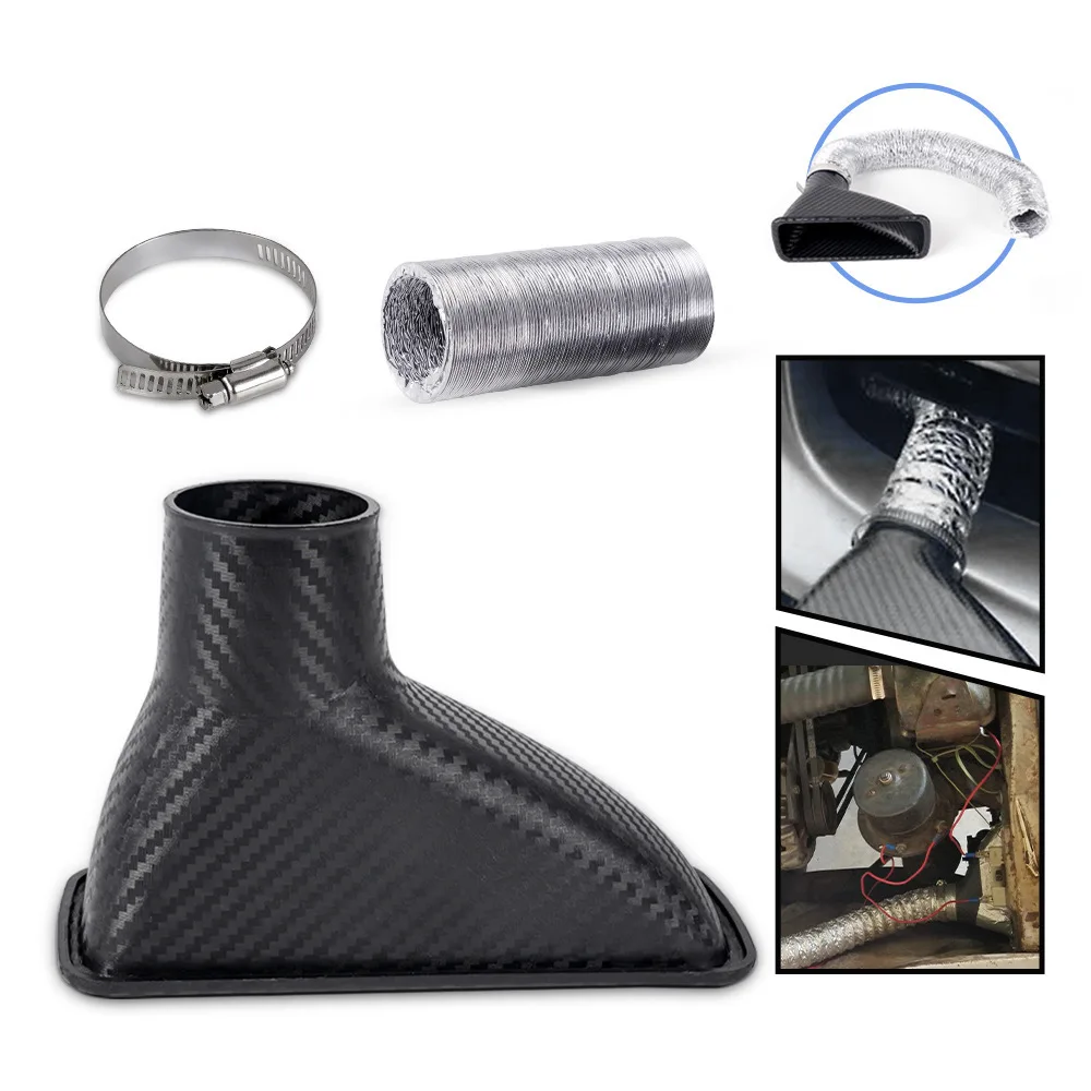 Car Air Intake Carbon Fiber Pattern Airs Inlet Modified Intakes Pipe Kit Universal Aired Duct Outlet 1005010661128280