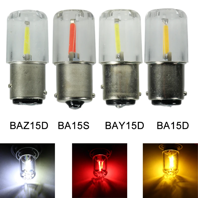 2X Led Car Interior Light P21/5w P21W 1156 BA15S 1157 BAY15D BA15D BAZ15D 12v 24v COB Coche Auto 1005010684185546