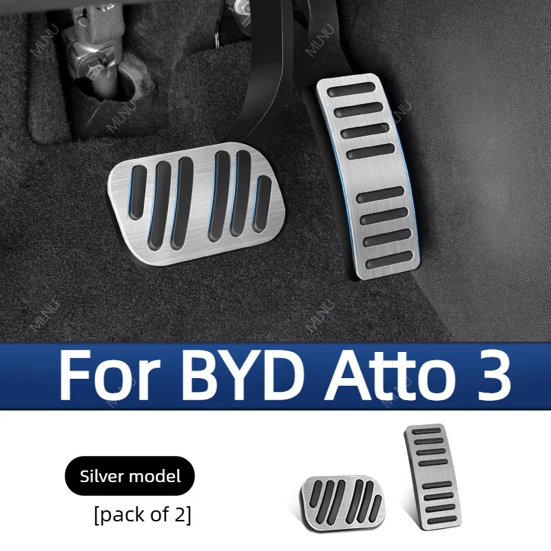 For BYD Atto 3（Evo) 2026/2025 Accessories Gas Brake Pedal Pads Widened Aluminum Anti-Slip 1005012390074662