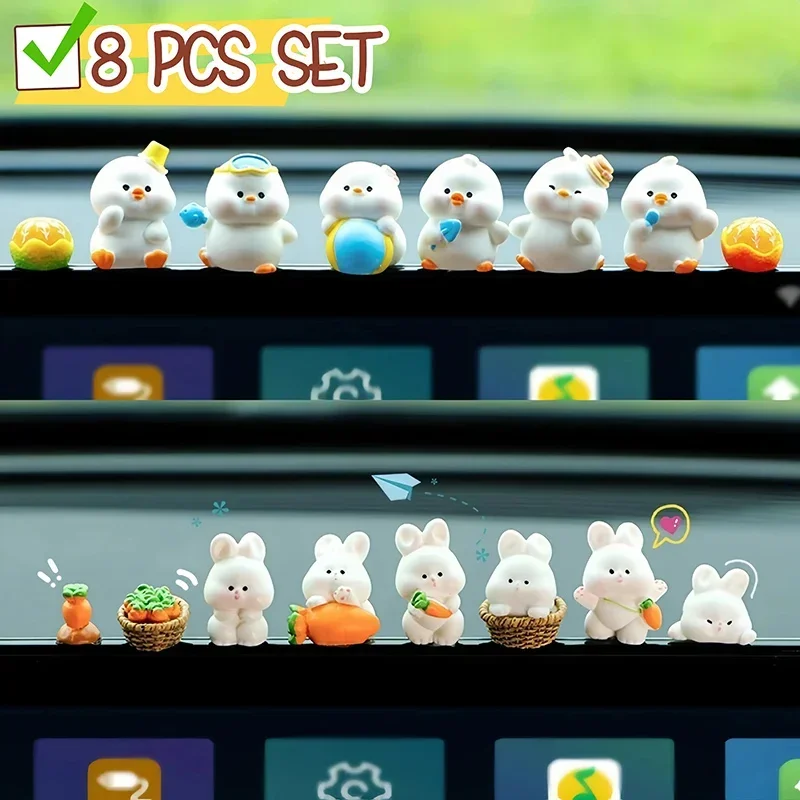 Car Dashboard Accessories Fun Animal Cute Mini Rabbit Rear View Mirror Decor Interior Ornaments 1005012447683213