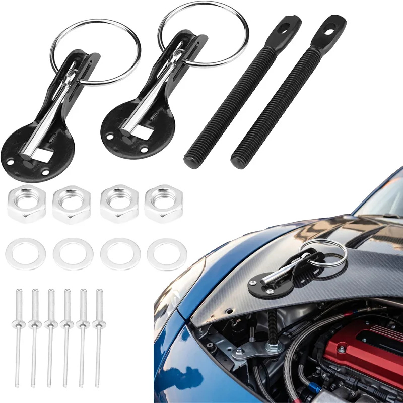 Hood Pin Kit Universal Bonnet Pins Lock Latch Aluminum Racing Catch Key Locking Car Refit 1005012537488230