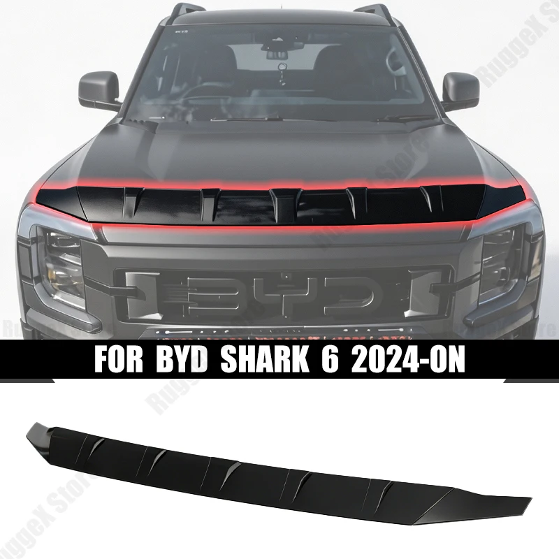 Bonnet Protector Hood Shield for BYD Shark 6 2024-ON ABS Black Front Stone Deflector Sand Block 1005012880054310