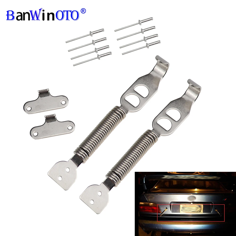 Pair Car Styling Tunning Boot Bonnet Springs Clips Pin Kit Hood Lock Panel Race Rally Security 33000936124