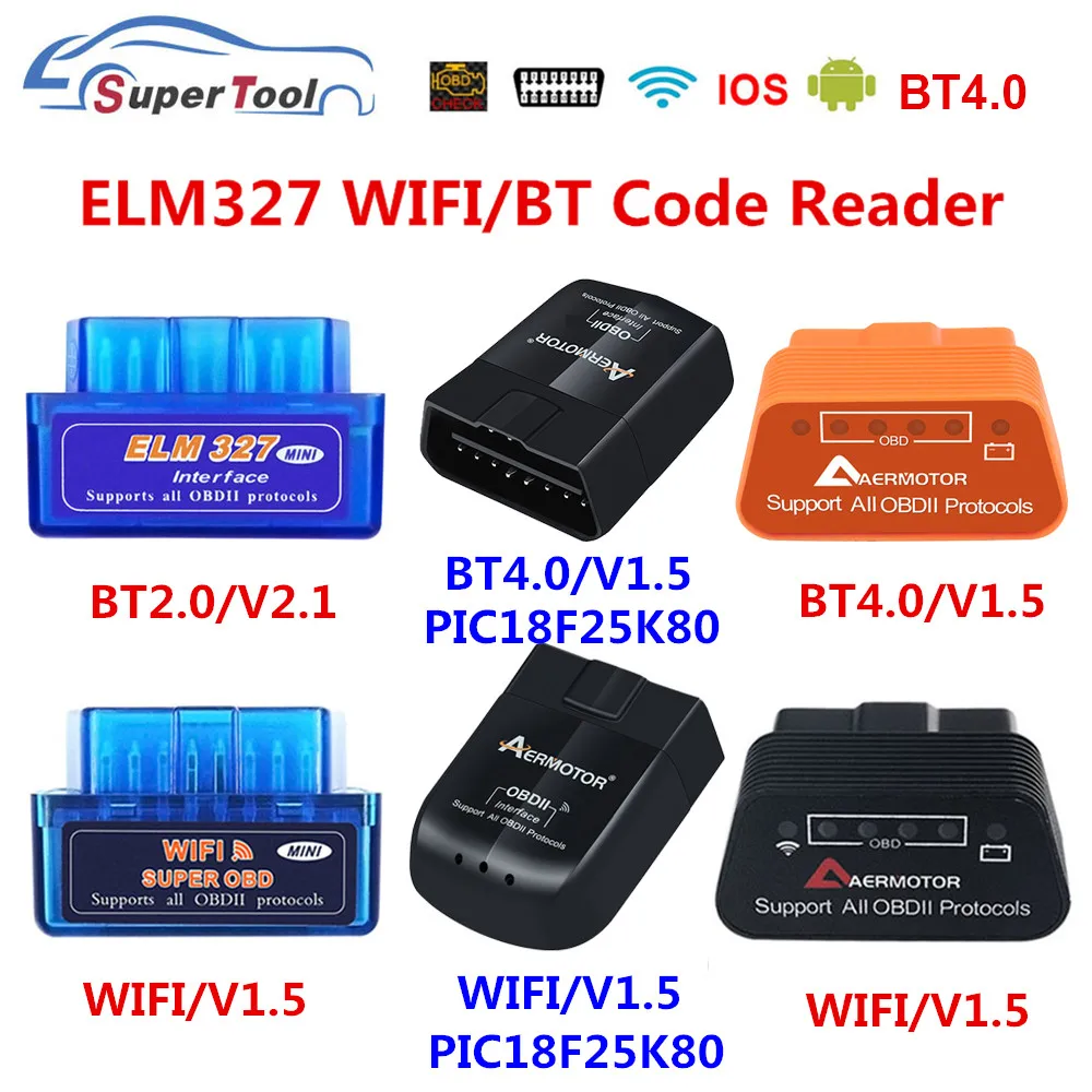 OBD2 ELM327 4.0 OBD Bluetooth V1.5 V2.1 ELM 327 WIFI/WI-FI OBDII Car Diagnostic Scanner Tool 4000047655535